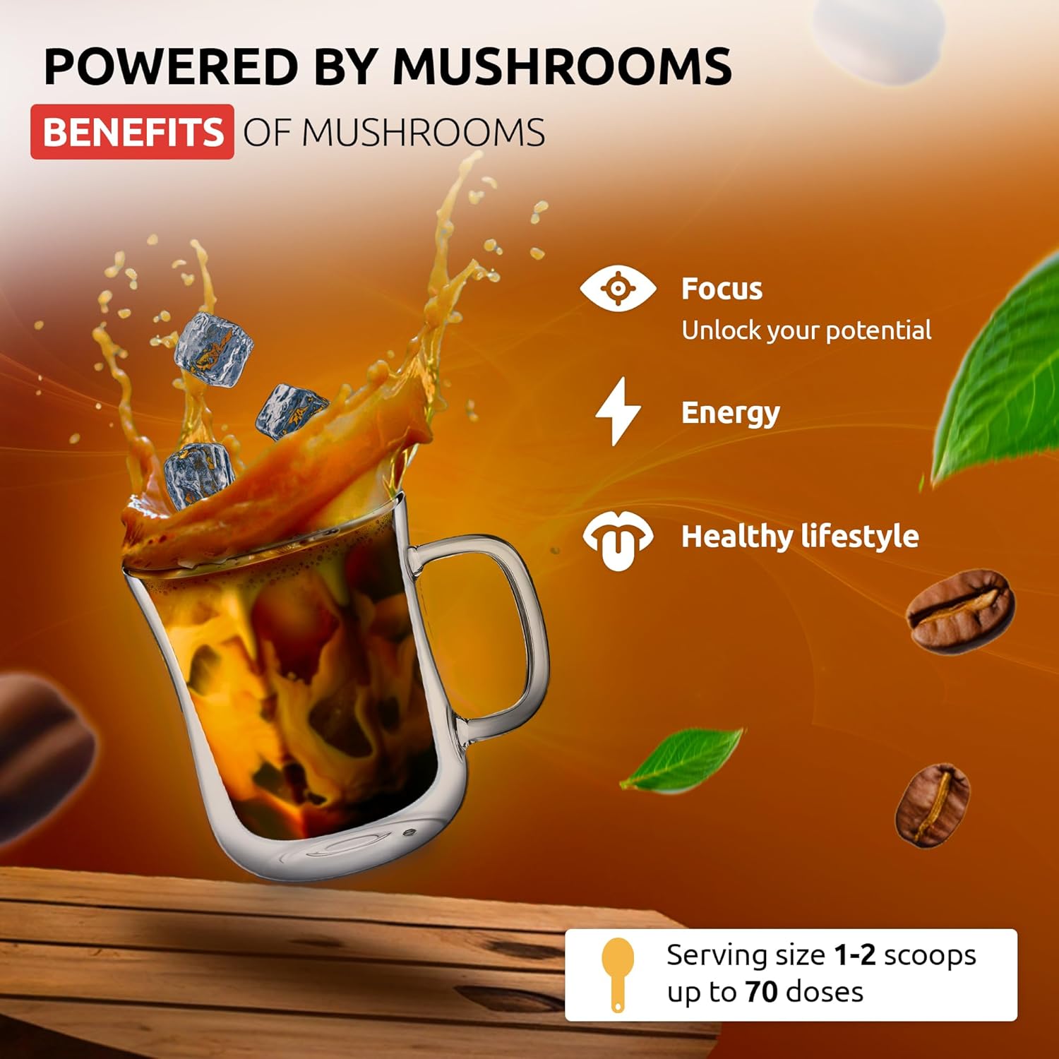 710YEuDceCL._SL1500_.jpg OldSoul Superfood Mushrooms Mocha Blend | Arabica Coffee | Approx. 70 Doses | Energy, Focus, Immunity | 14 oz (400 g) - Image 2