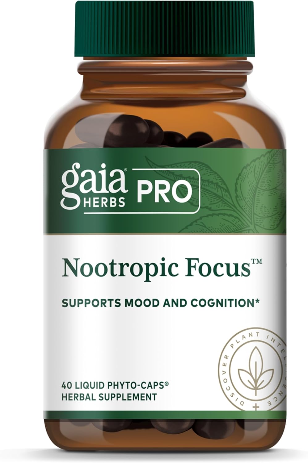 710bmJZyX3L._AC_SL1500_.jpg Gaia Herbs PRO Nootropic Focus - Brain Health Support Supplement* - Nootropic Supplement with Saffron Ginkgo Leaf Extract & Lemon Balm - Vegan Gluten-Free - 40 Liquid Phyto-Caps (20 Servings)