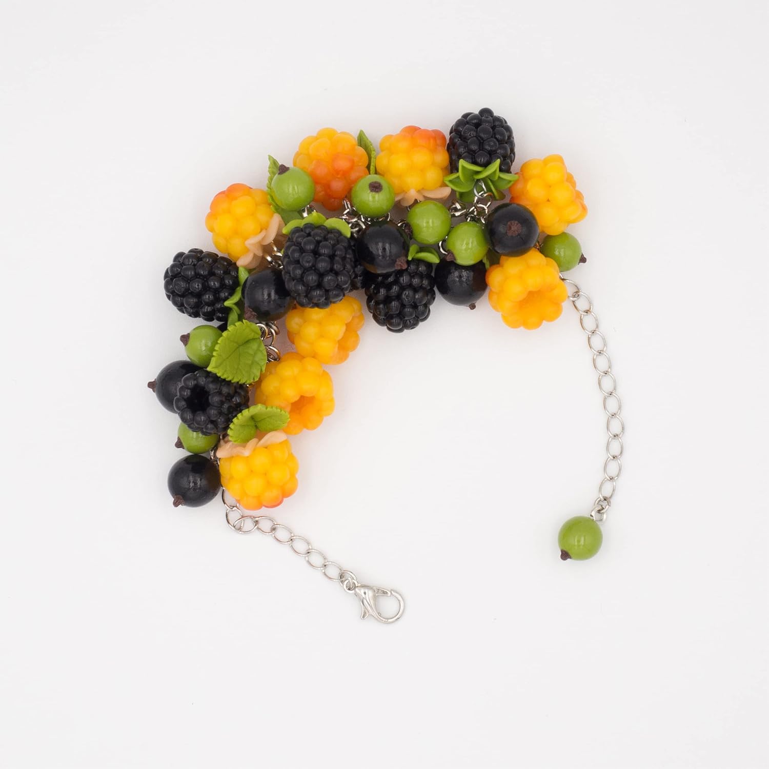 713DOc6vPjL._SL1500_.jpg Preppy bracelets - Bracelets aesthetic with cloudberry and blackberries - Boho bracelets for women - Cottagecore jewelry - Dainty bracelet - Image 2