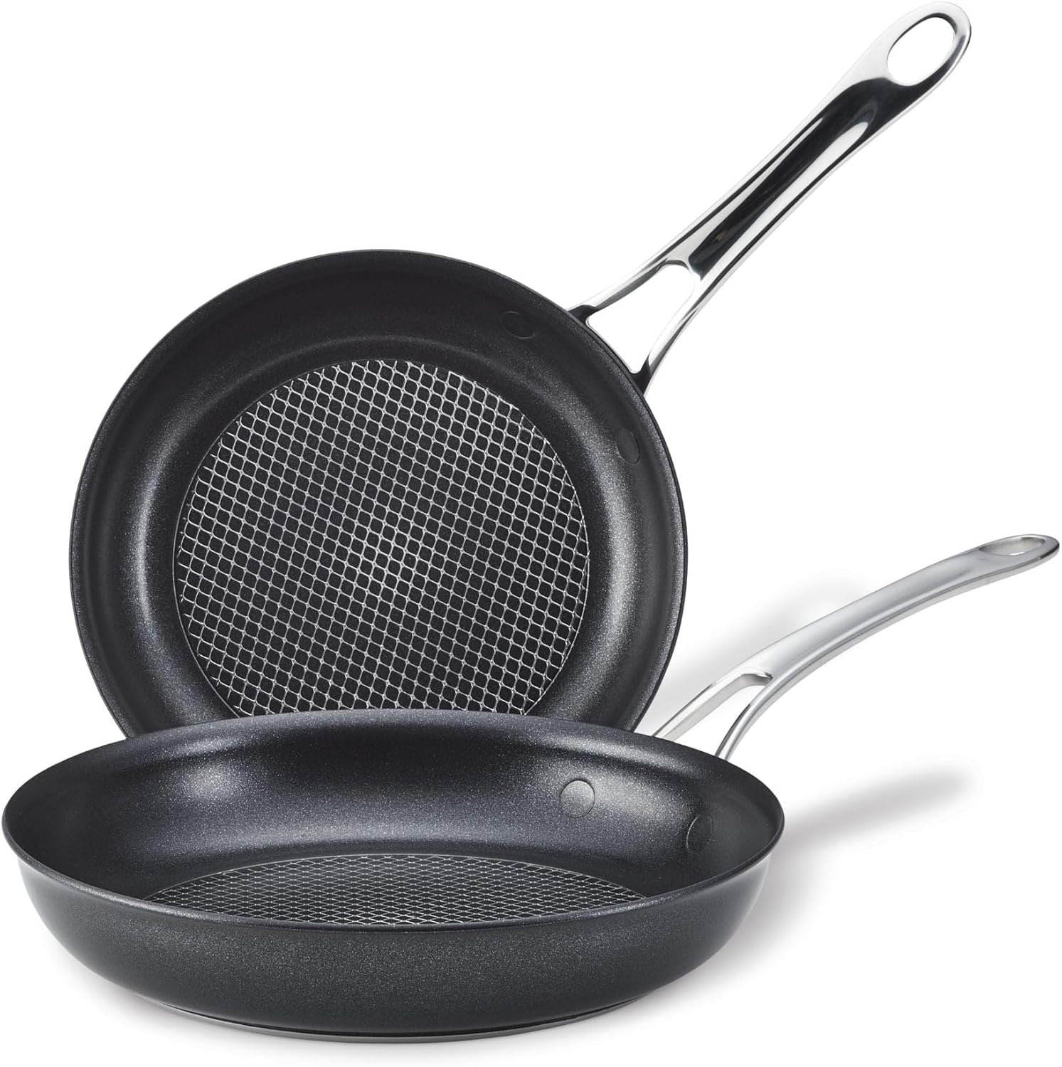 714Fq-2cnSL._AC_SL1500_.jpg Anolon X Aluminum Nonstick Cookware Frying Pans/Skillet Set, 8.25 Inch and 10 Inch - Dark Gray