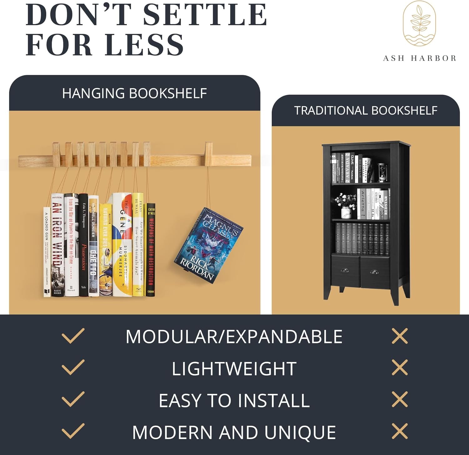 717WntfX6WL._AC_SL1500_.jpg Floating Wall Bookshelf - Wall Mounted Book Organizer with Included Bookmarks - Hardwood Hanging Bookshelf for Bedroom, Living Room, or Kitchen - A Thoughtful Gift for Book Lovers (Natural) - Image 7