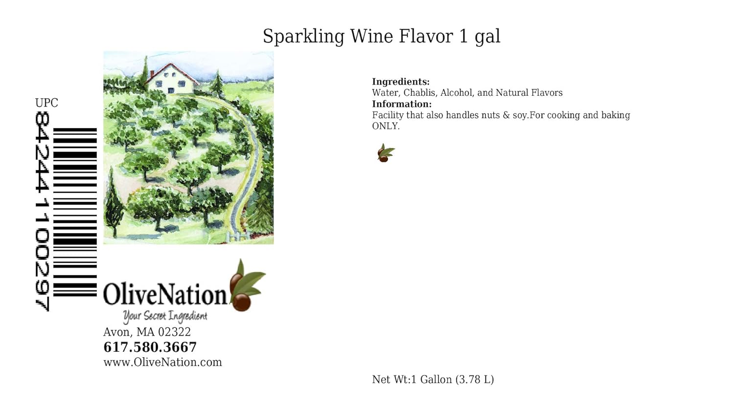 719I23qgCL._SL1500_.jpg Sparkling Wine Natural Flavor - Champagne-Type Flavoring for Baked Goods - Beverages - PG Free - Non-GMO - Gluten Free - Vegan - 1 gallon - Image 2