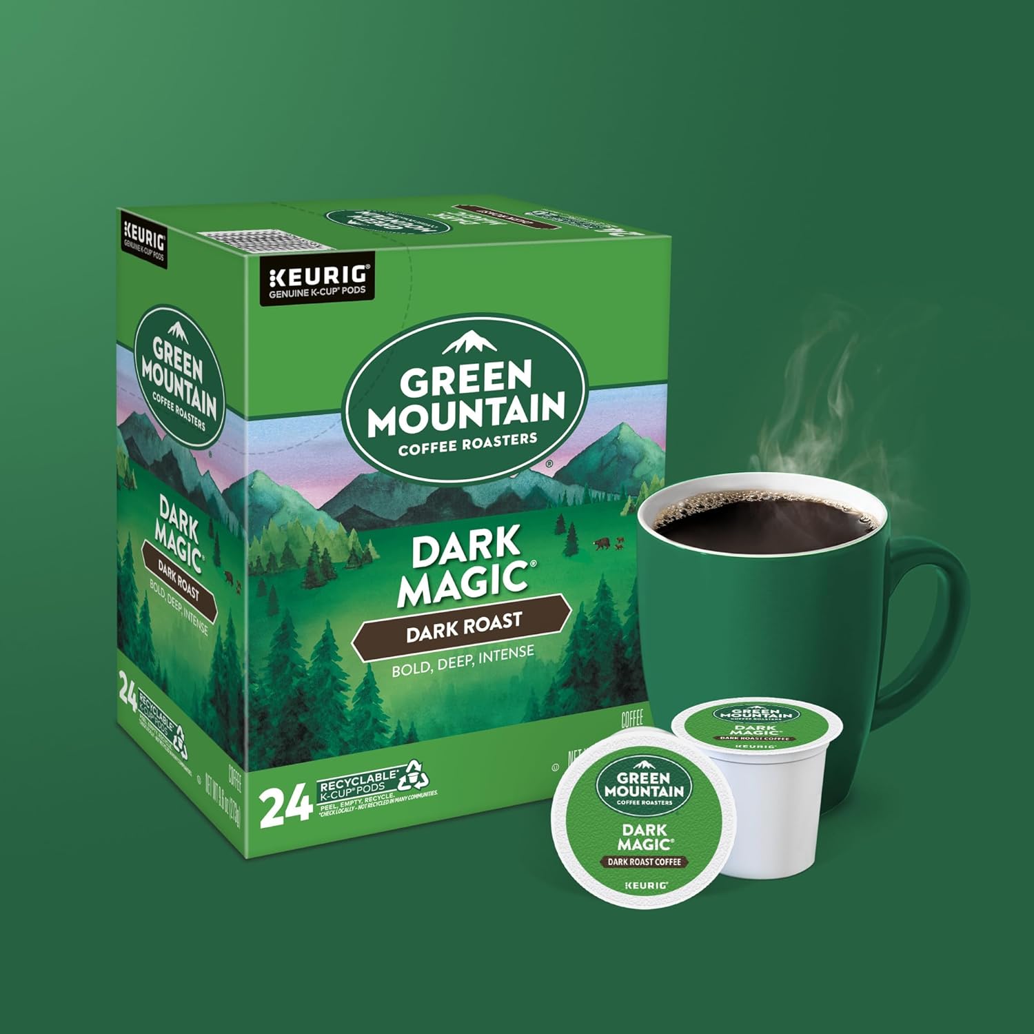 719IaxQMbL._SL1500_.jpg Green Mountain Coffee Roasters Dark Magic Coffee, Keurig Single-Serve K-Cup pods, Dark Roast, 96 Count - Image 8
