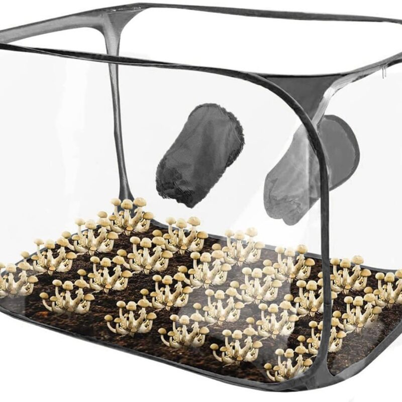 flexman Still Air Box, Portable Mushroom Growing Still Air Box with Storage Bag, Foldable Pop Up PVC Mushroom Bagtent, Mushroom Grow Box with Zipper