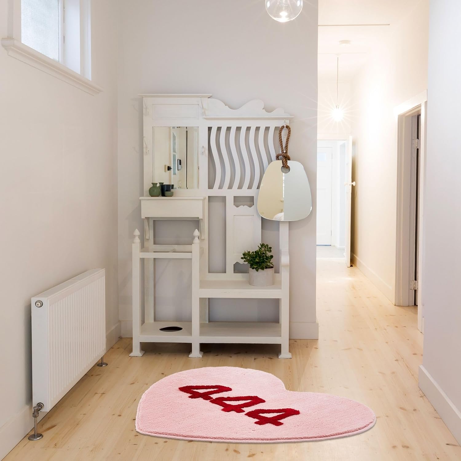 71AMGr9FtIL._AC_SL1500_.jpg Lucky Number Pink Heart Rug 35 inches, Hand Tufted Colorful Funny Daisy Rug for Bedroom, Kitchen, Bathroom, Living Room, Cute Heart Shaped Area Rugs - Image 2
