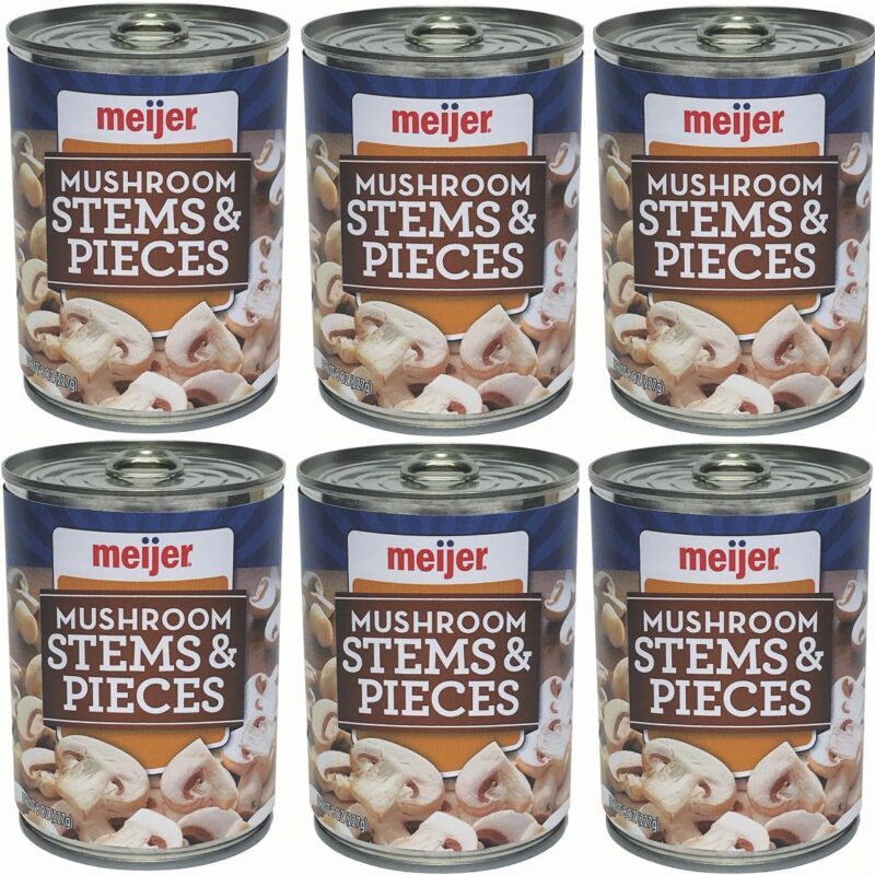 Pack Of 6 Mushrooms Stems & Pieces 8 oz.