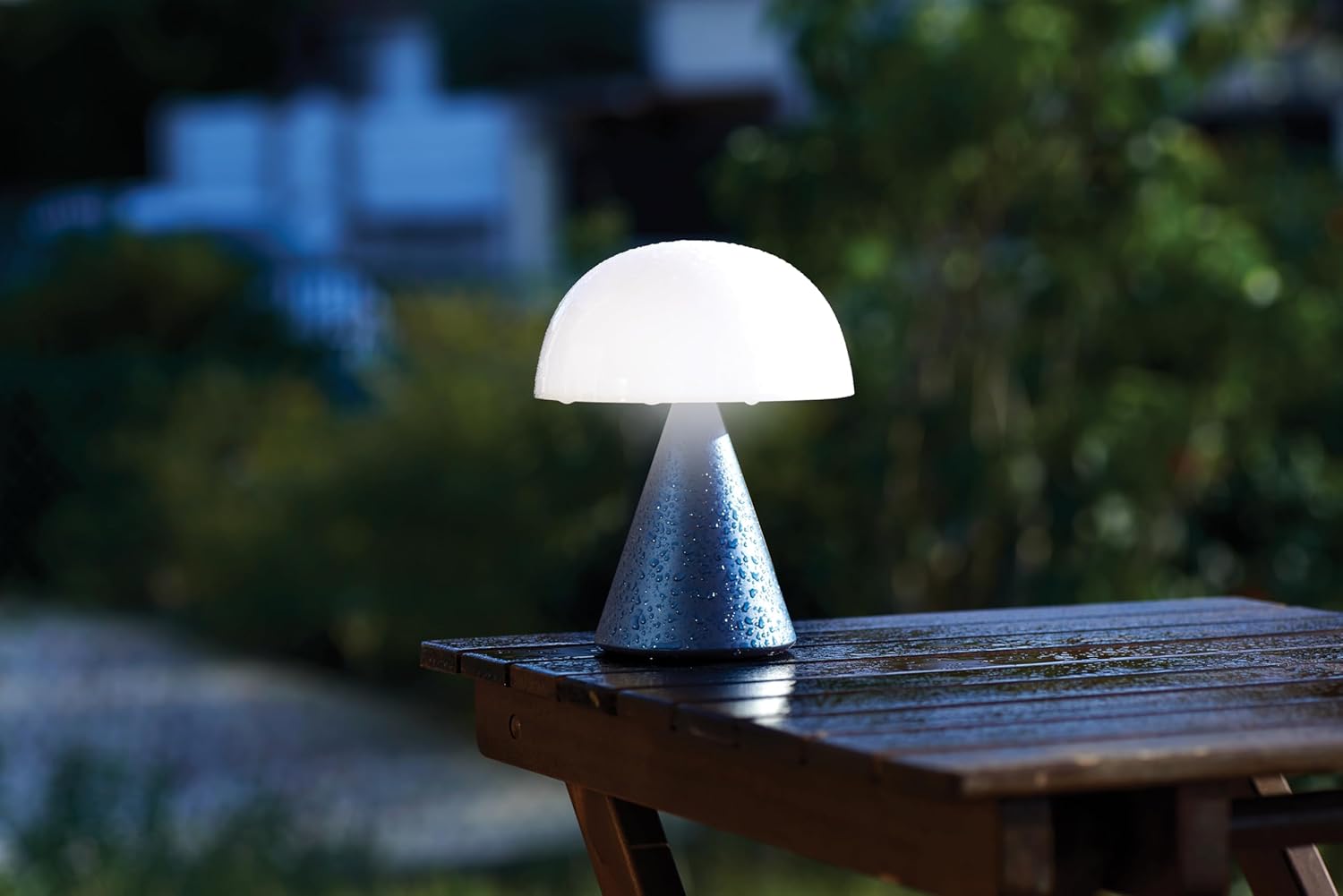 71Cde7Yl30L._AC_SL1500_.jpg Lexon Mina L Mushroom Lamp - 9 LED Color Table Lamp for Bedrooms, Living Room & Office - Cordless, Rechargeable with 24h Light & Dimmer, Aluminum, Large - Dark Blue - Image 8
