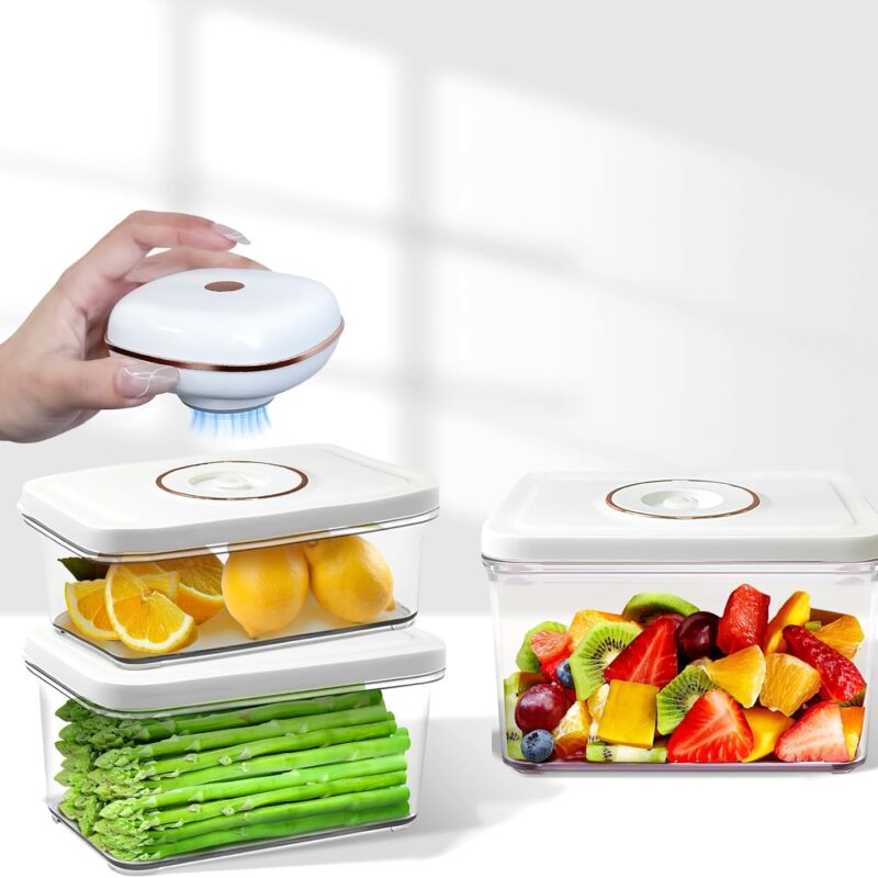 Vacuum Sealer, vacuum sealer for food(Small Vacuum Sealer+ 3 Vacuum Food Containers)