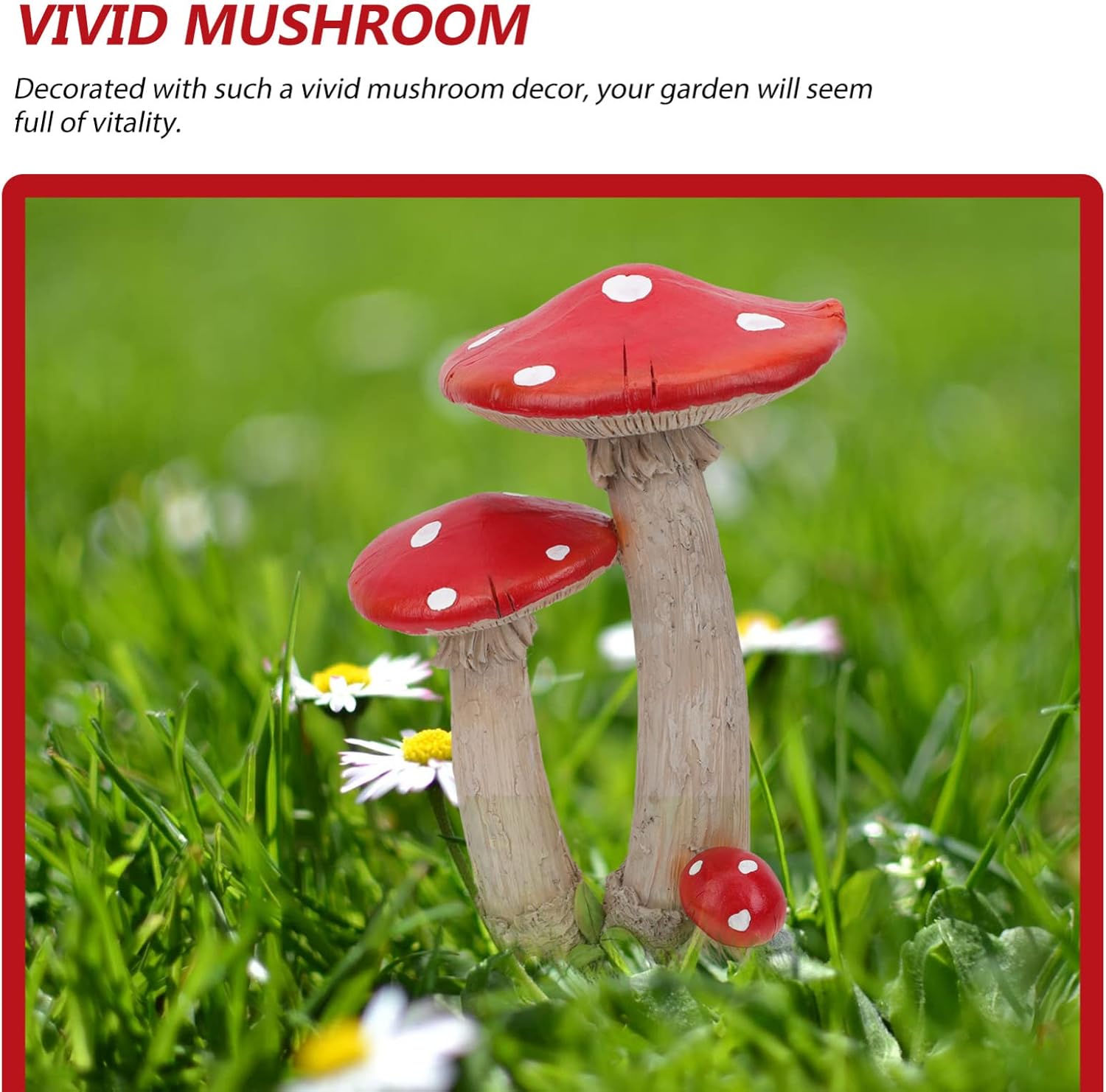 71FUQtblZIL._AC_SL1500_.jpg balacoo Mushroom Ornament Mushroom Model Decors Mushroom Shape Decors Garden Decors Desktop Decors Lovely Mushroom Statues Decorative Resin Mushrooms Mushroom Decors Resin Decorations - Image 3