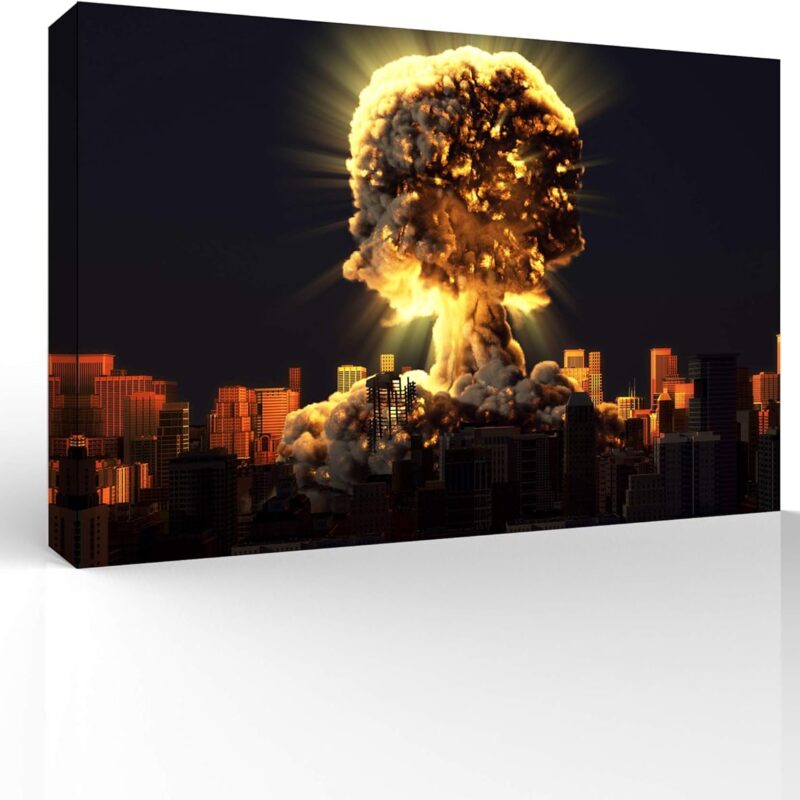 SIGNFORD Canvas Wall Art for Living Room,Bedroom Home Artwork Paintings Mushroom Cloud Ready to Hang - 24x36 inches