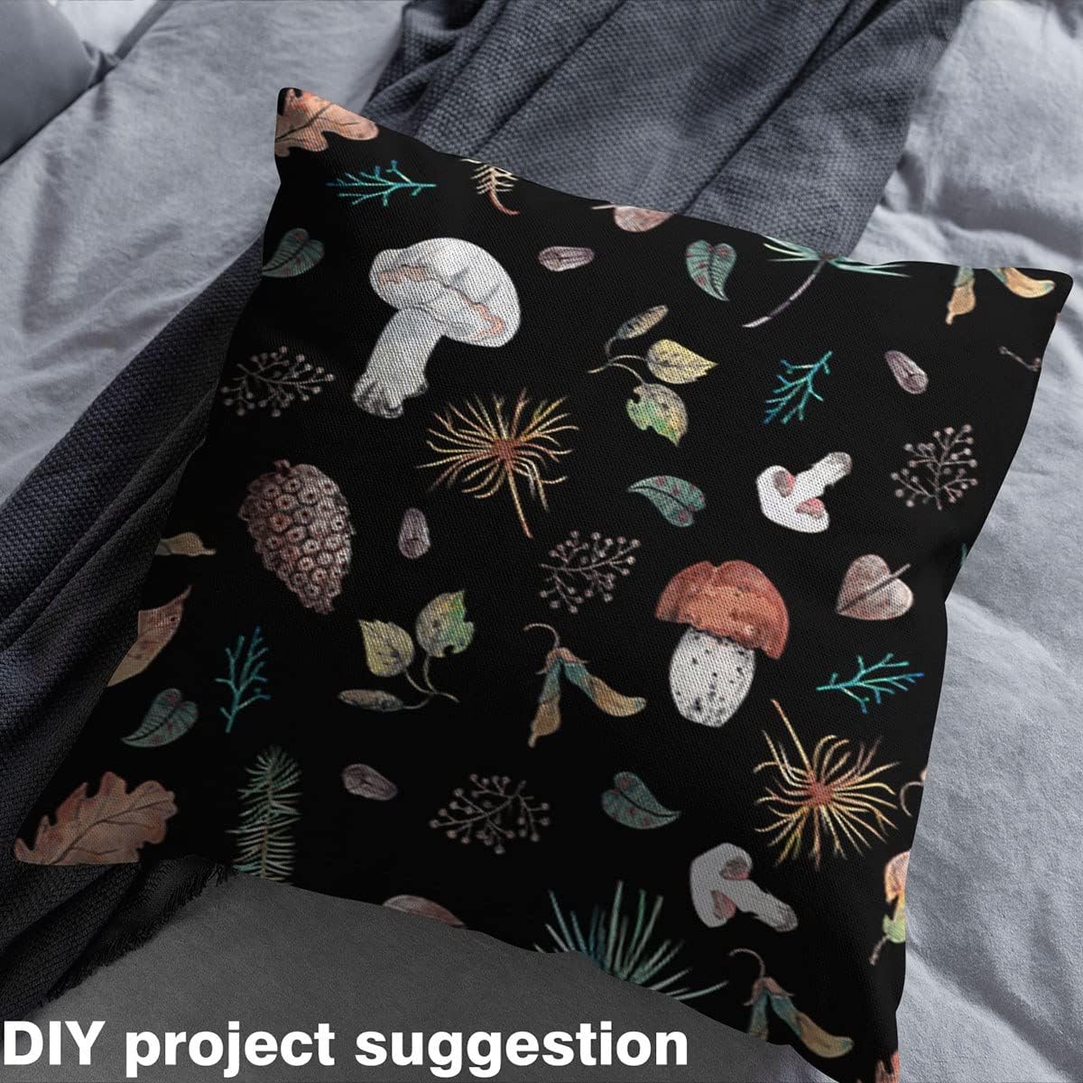 71I00hYNFWL._AC_SL1200_.jpg Wild Mushroom Fabric by The Yard Rustic Leaves Pinecone Plant DIY Craft Hobby Fabric by The Yard Retro Nature Lover Decorative Fabric for Upholstery and Home Accents,5 Yards - Image 3