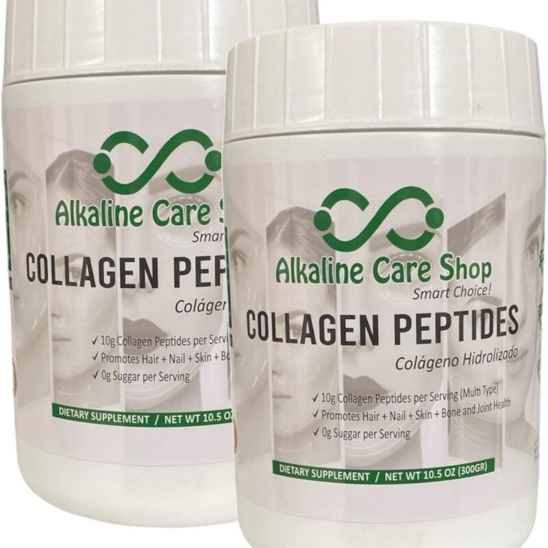 Alkaline Care | Hydrolyzed Collagen Peptides for Women & Men | Multi-Type Unflavored Collagen Powder for Hair, Bones, Skin, Nails & Joints |10g Collagen Peptides per Serving | Set of 2 | 21Oz (600g)
