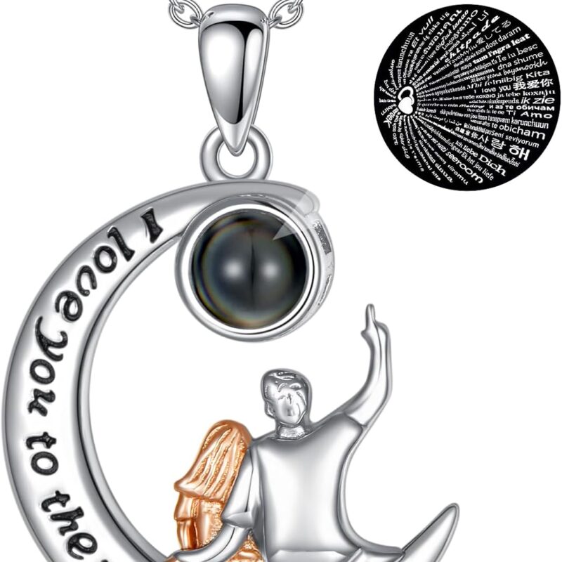 SIMONLY Valentines Day Gifts I Love You Necklace 925 Sterling Silver Mama/Key/Claddagh/Mushroom/Dance Necklace Mothers Day Jewelry Anniversary Christmas Gifts for Women Mom Wife Girlfriend Her