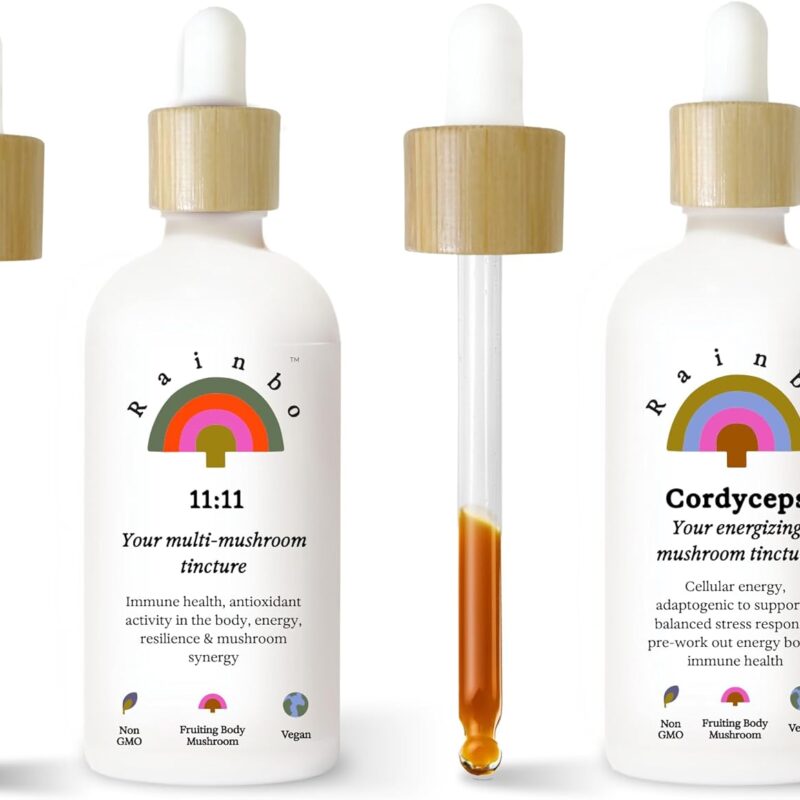 Mushroom Bundle, 11:11 Mushroom Extract + Cordyceps Mushroom Tincture, Dual Extract Daily Mushroom Tinctures for Comprehensive Immune Support, Vegan Liquid Mushroom Supplements