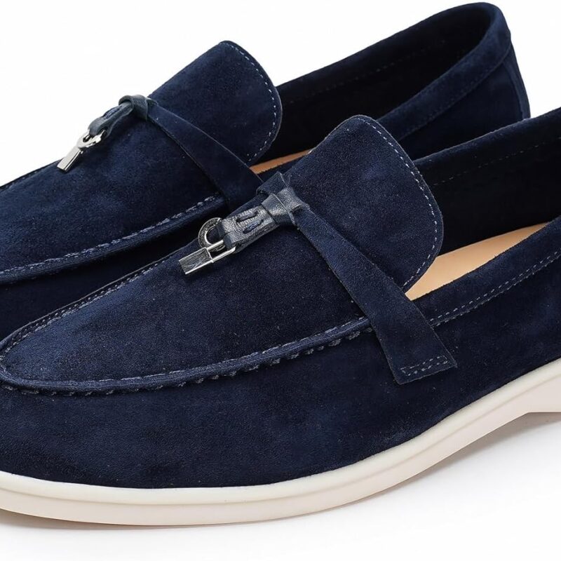 Slip-On Penny Loafers for Women, Suede Upper with Genuine Leather Lining Comfort Casual Dressy Walking Shoes