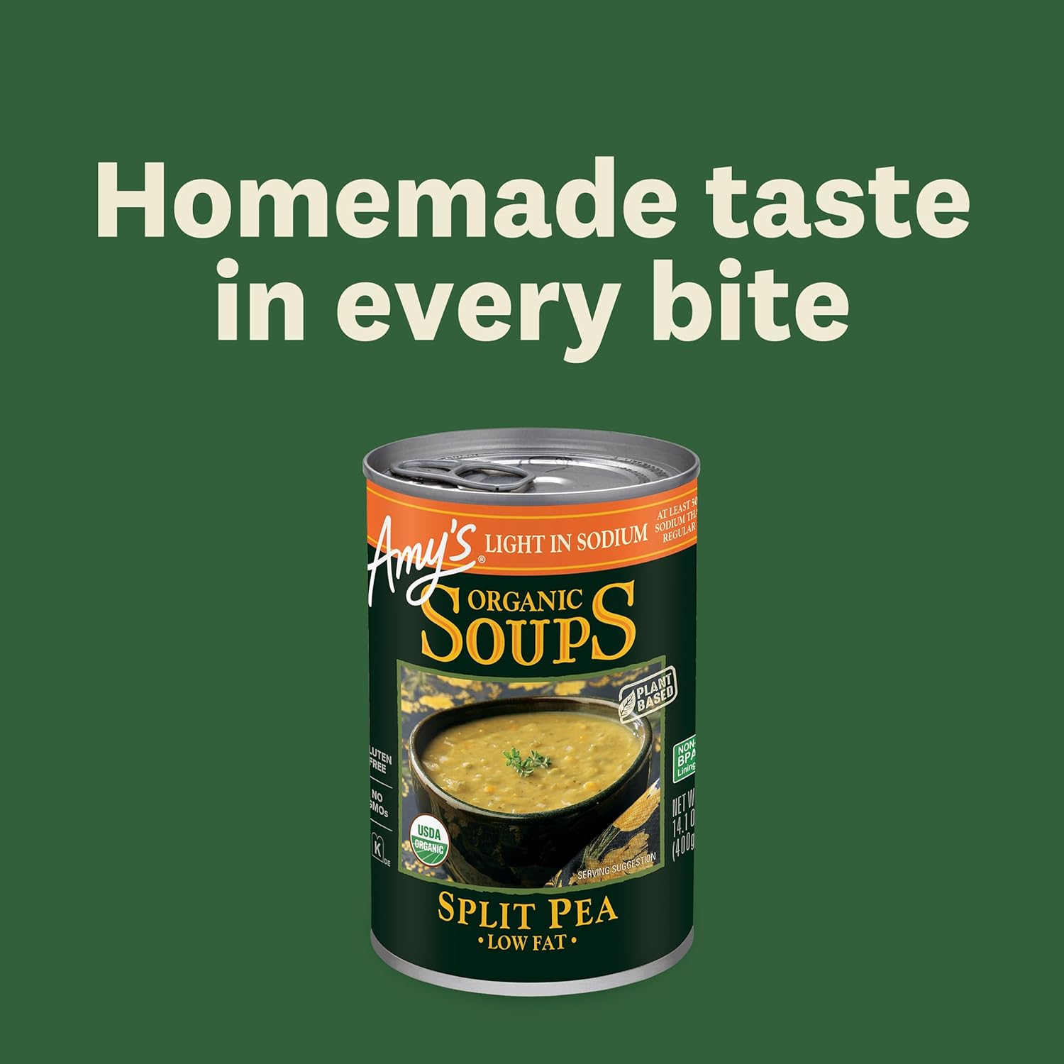 71OCoC4RmvL._SL1500_.jpg Amy's Soup, Vegan Split Pea Soup, Light in Sodium, Gluten Free, Made With Organic Vegetables, Canned Soup, 14.1 OZ (12 Pack) - Image 6