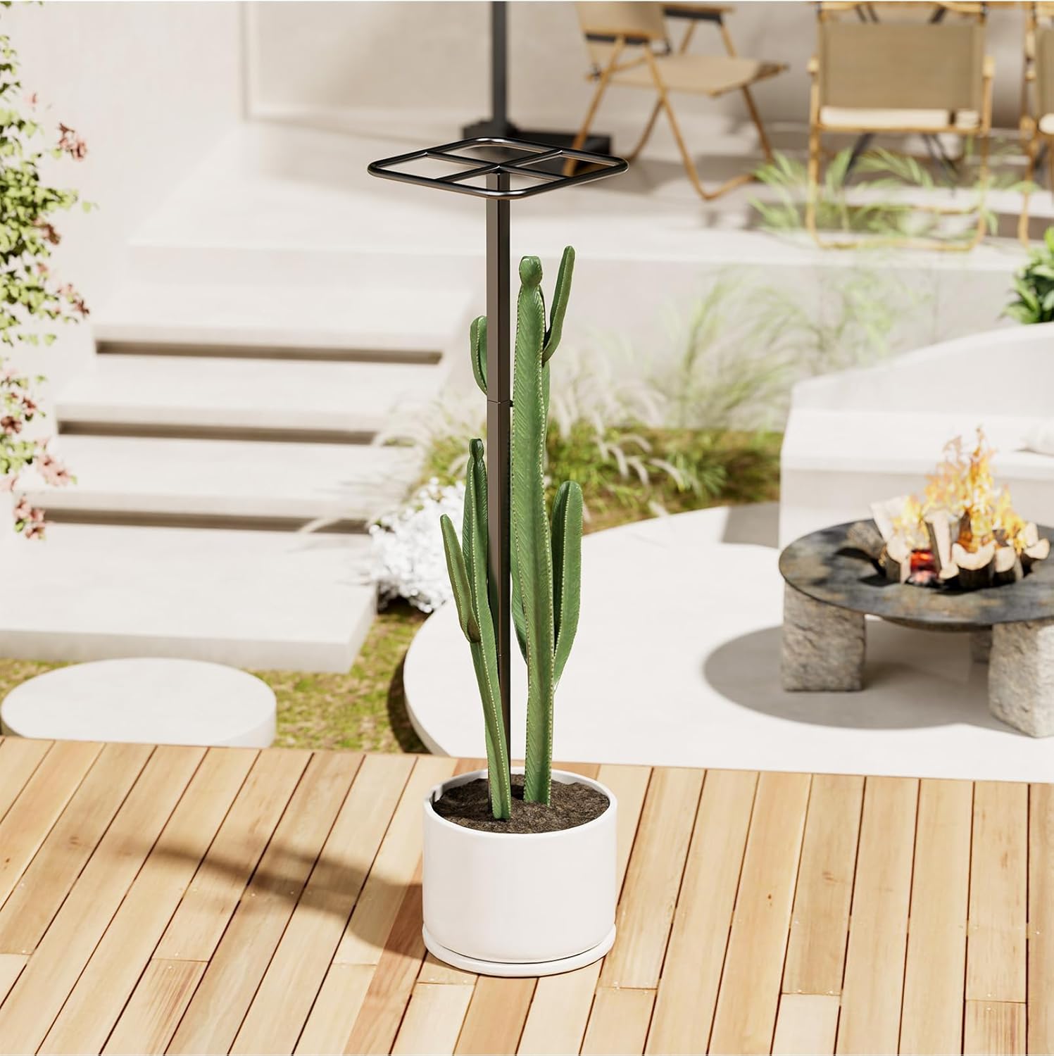 71SZRFDMhL._AC_SL1500_.jpg 1PCS Dragon Fruit Trellis - 47.2" Metal Climbing Plant Support for Vertical Gardening, Durable & Weather-Resistant Trellis for Dragon Fruit, Roses, and Vining Plants - Image 6