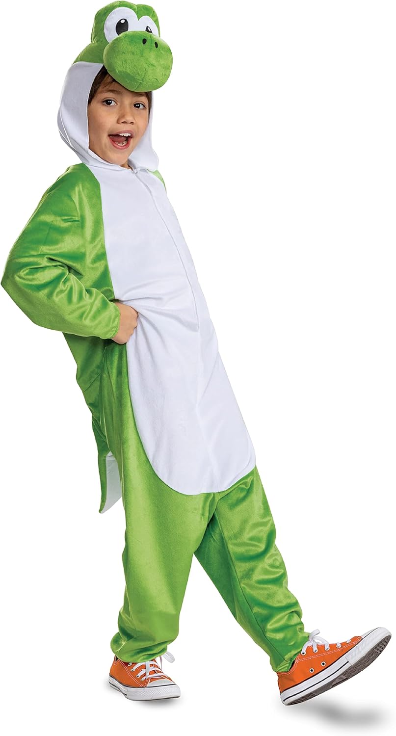 71TE-uEgVIL._AC_SL1500_.jpg Disguise Yoshi Costume Hooded Jumpsuit, Official Super Mario Character Costume for Kids