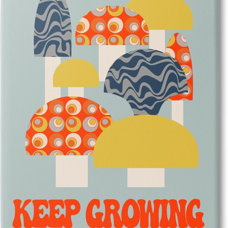 Stupell Industries Keep Growing Retro Mushrooms Canvas Wall Art by Lil' Rue