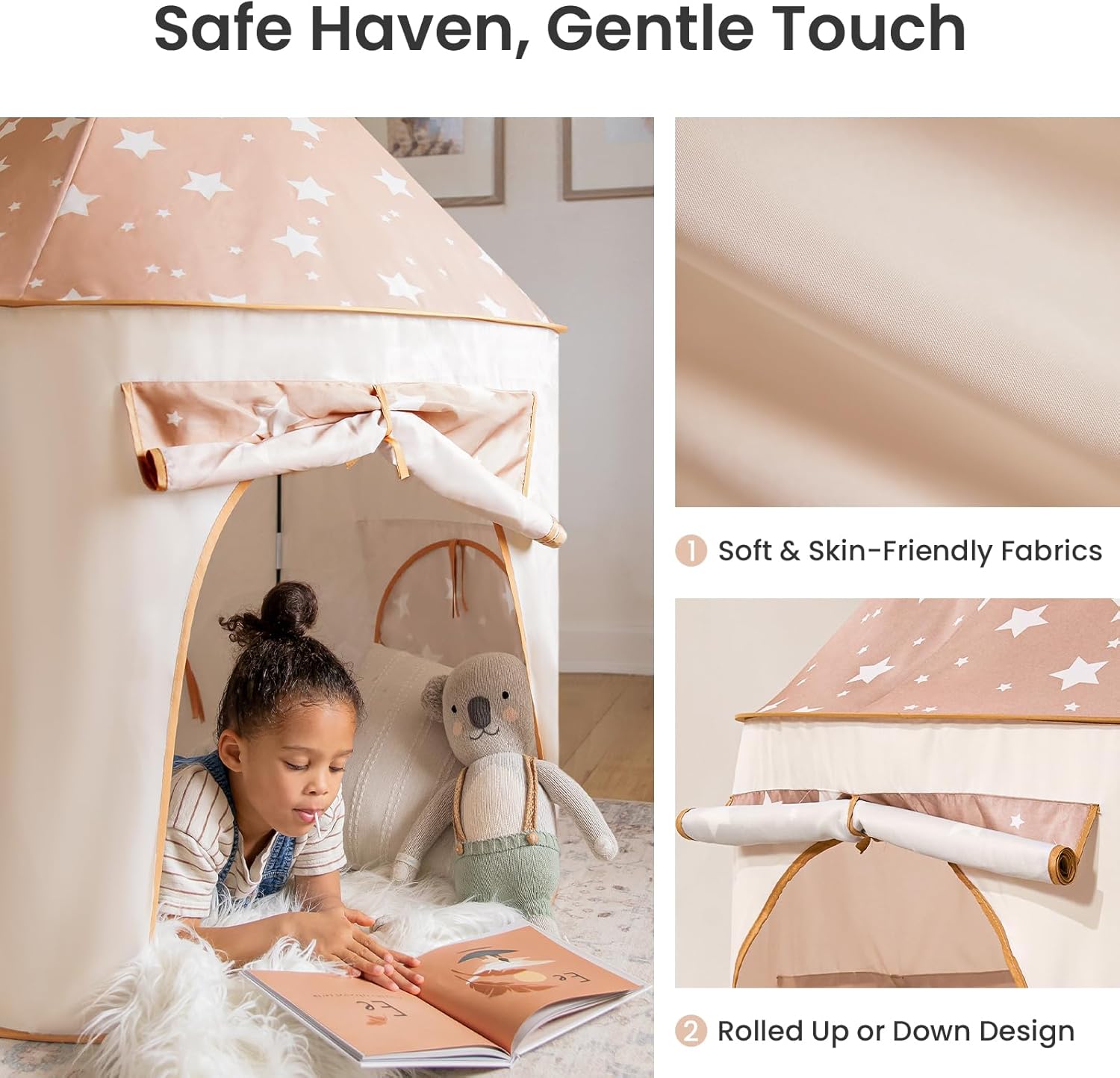 71XvYBpSwPL._AC_SL1500_.jpg Tiny Land Kids Play Tent with Tunnel, Pop Up Play Tent with Ball Pits for Toddlers, Baby Tent with Carry Bag, Toddler Tents Indoor - Image 4