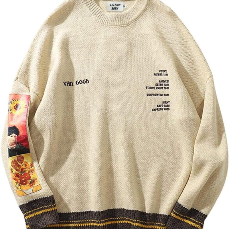 71Z0z05sAhL._AC_SL1500_.jpg Aelfric Eden Oversized Sweater Graphic Van Gogh Printed Unisex 90s Vintage Women Knit Sweaters Men Casual 2024 Pullover
