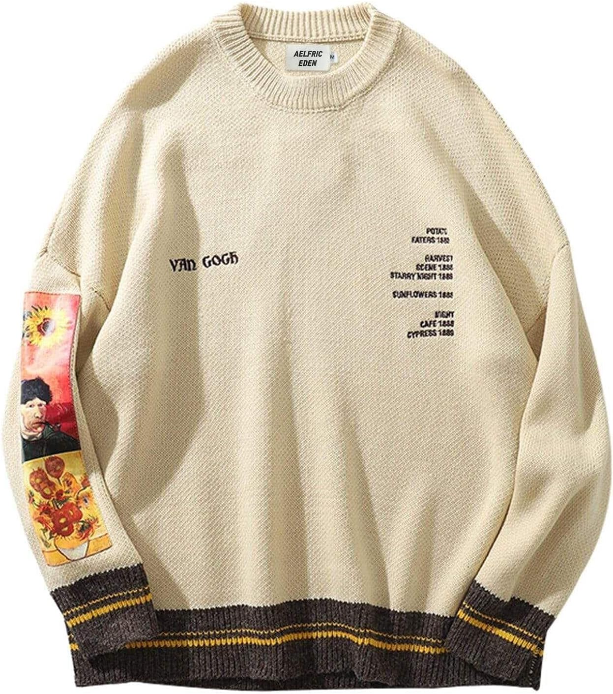 71Z0z05sAhL._AC_SL1500_.jpg Aelfric Eden Oversized Sweater Graphic Van Gogh Printed Unisex 90s Vintage Women Knit Sweaters Men Casual 2024 Pullover