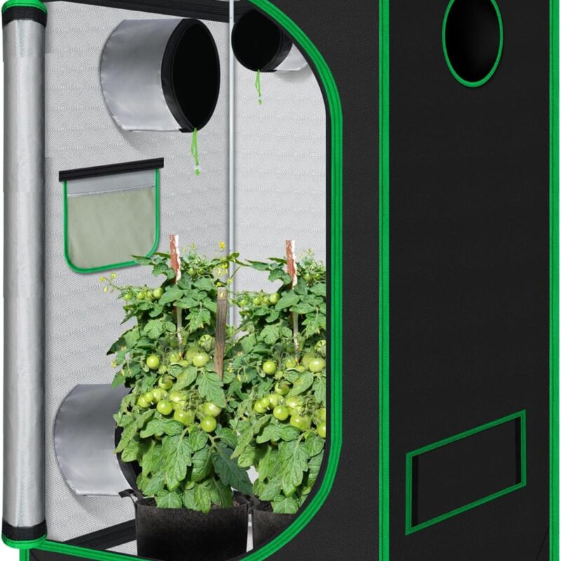Indoor Grow Tent 48"x24"x60" 600D Mylar Hydroponic for Indoor Plant Tent with Observation Window and Removable Floor Tray 4x2