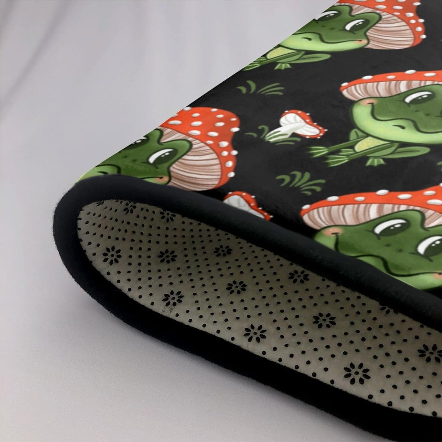 71csrzFF4L._AC_SL1500_.jpg Area Rugs for Living Room Decor - Frogs in Mushroom Hats Anti Slip Throw Washable Rugs 3x5 for Bedroom - Indoor Soft Carpet for Bedroom Living Room 60x39In - Image 5