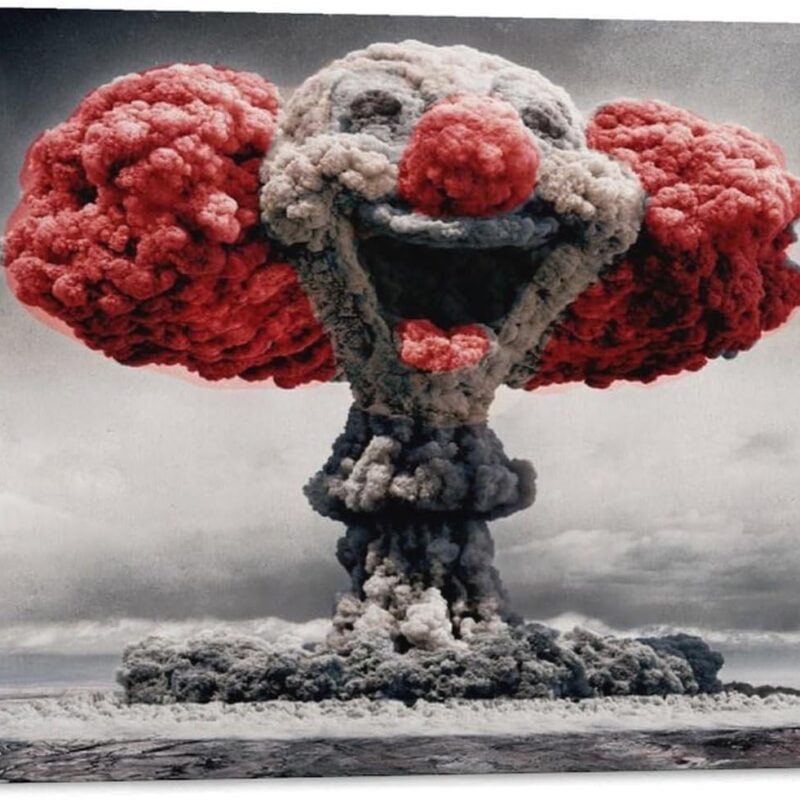 SHOUHUIGUANG Dark Humor Mushroom Clouds Poster Picture Print Canvas Poster Wall Paint Art Posters Decor Modern Home Artworks 16x24inch(40x60cm)