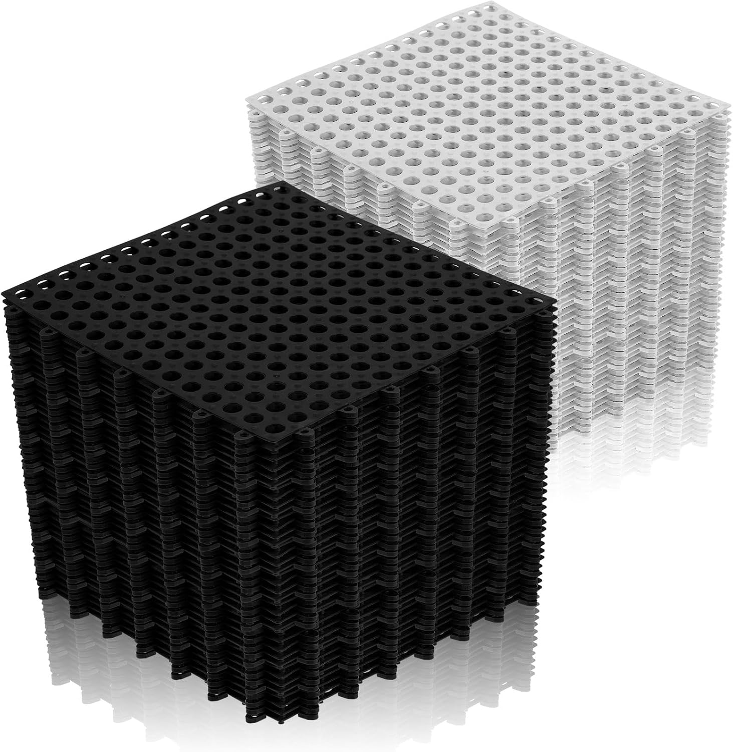 71ggrnw8guL._AC_SL1500_.jpg 50 Pcs Drainage Interlocking Floor Tiles, 12'' x 12'' Soft TPE Non Slip Shower Floor Tiles for Pool Bathroom Shower Balcony Patio Locker Room Basement Stairs(Black and White)