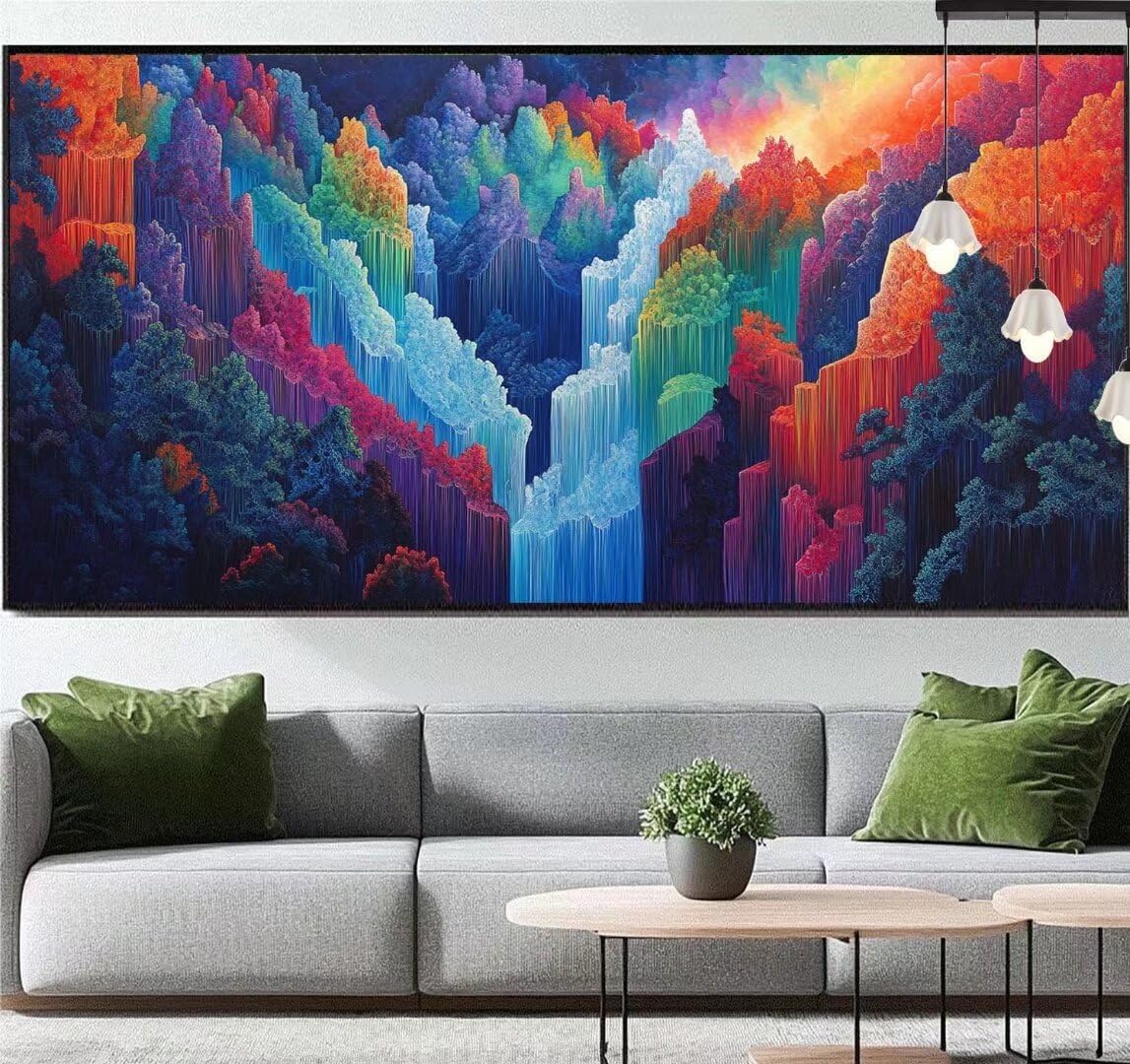 71iCnkoNtUL._AC_SL1147_.jpg Mystery Diamond Art Kits for Adults, Landscape Diamond Painting Kits DIY Paint by Numbers Kit for Adults, 5D Diamond Art Painting for Adults, Diamond Dots Embroidery Kits for Wall Art 55x28 Inch q465 - Image 2