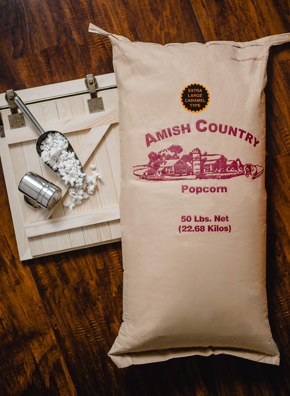 71kPU9Pz1aL._SL1363_.jpg Amish Country Popcorn | 50 Lb Bag Extra Large Caramel Type Kernels | Old Fashioned, Non-GMO and Gluten Free (50lb Bag) - Image 4