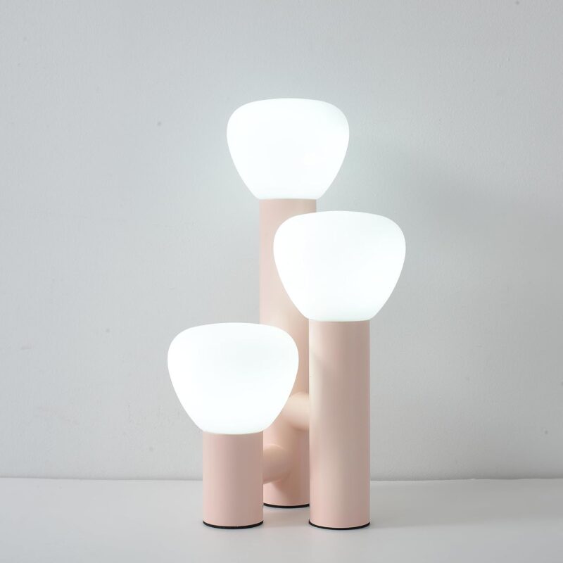 Decorative Mushroom Lamps, Lamp for Desk, Unique Set of Lamps for Bedrooms and Side Tables, Desk Lamps for Night Stands, Portable Table Lamps for Living Room (Pink)