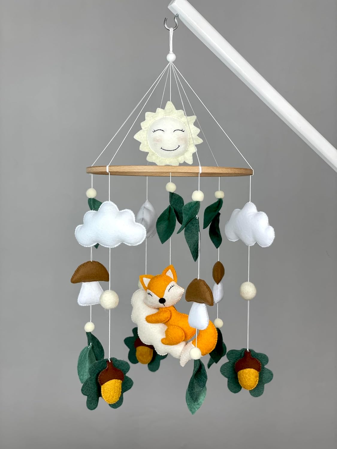 71lpcwhC5tL._SL1500_.jpg Woodland mobile for baby crib Woodland nursery decor Fox mobile for baby girl Forest mobile crib Mushrooms mobile leave Woodland baby shower gift New baby girl gift Expecting mom gift New parents gift - Image 2