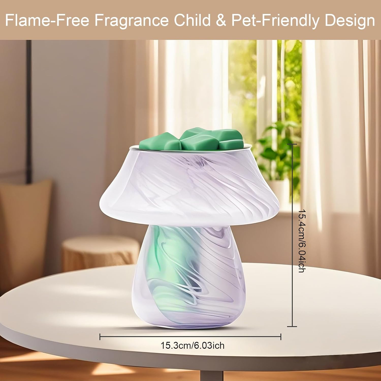 71mErubo82L._AC_SL1500_.jpg Electric Mushroom Wax Warmer, Flameless 3-in-1 Cute Wax Melt Warmer for Scented Wax Essential Oil Burner Diffuser Decor Lamp for Women, Energy-Efficient & Easy-Clean Compact Design - Image 2