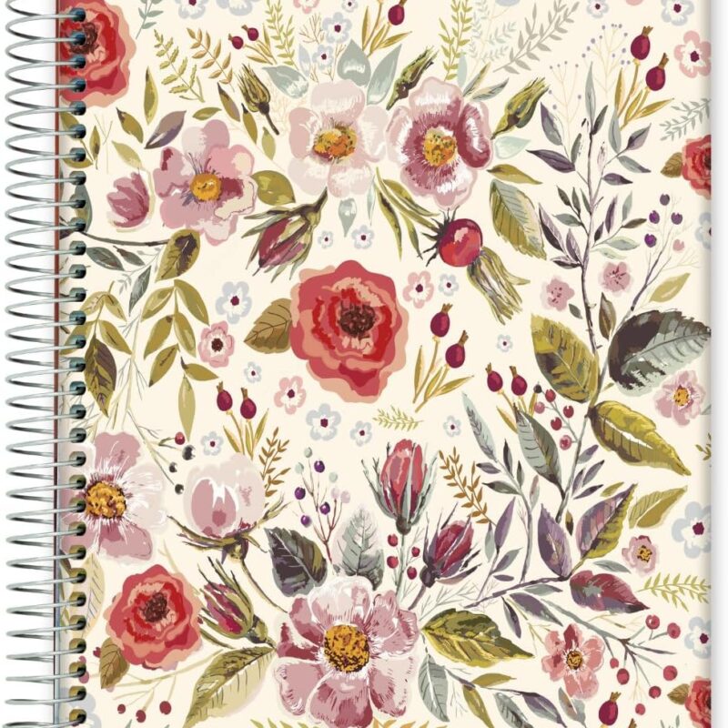 Tools4Wisdom Planner 2025-2026 - 15 Month Incl June 2025-2026 Calendar - 8.5x11 Inch Hardcover - Daily Weekly and Monthly - A5J6 - Autumn Flowers