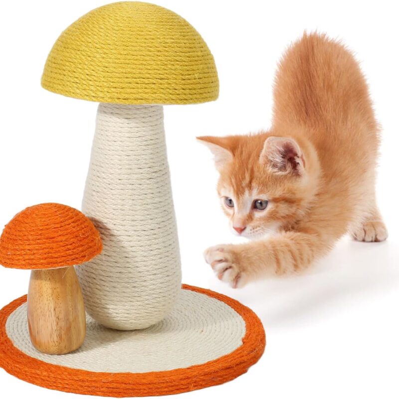 Mushroom Cat Tree,Scratching Posts for Indoor Cats,Mushroom Shape Cat Scratching Post Cute Kitten Climbing Scratcher Skin Friendly Indoor Playtime