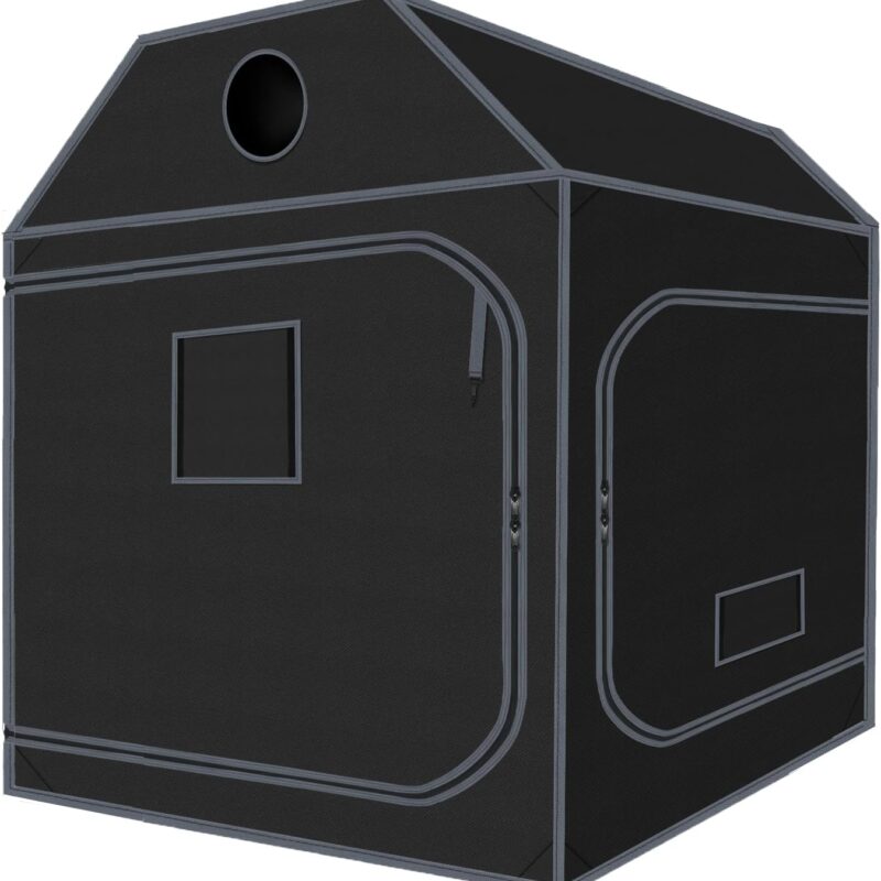 5x5 Grow Tent, 60"x60"x72" Roof Cube Plant Grow Tent, Indoor Growing Tent with Observation Windows, Lightproof Roof Cube Tent with Floor Tray, Mylar Hydroponic Tent