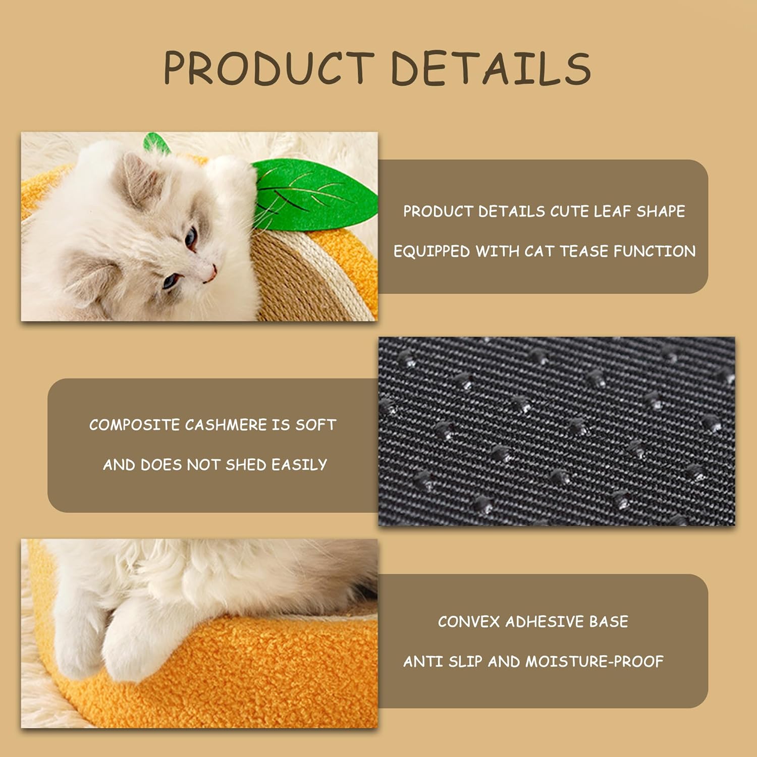 71rkmVzZzhL._AC_SL1500_.jpg Orange Fruit Scratcher - Round Cat Bed & Toys, Wear-Resistant Sisal Cat Supplies for Grinding & Scratching - Image 5
