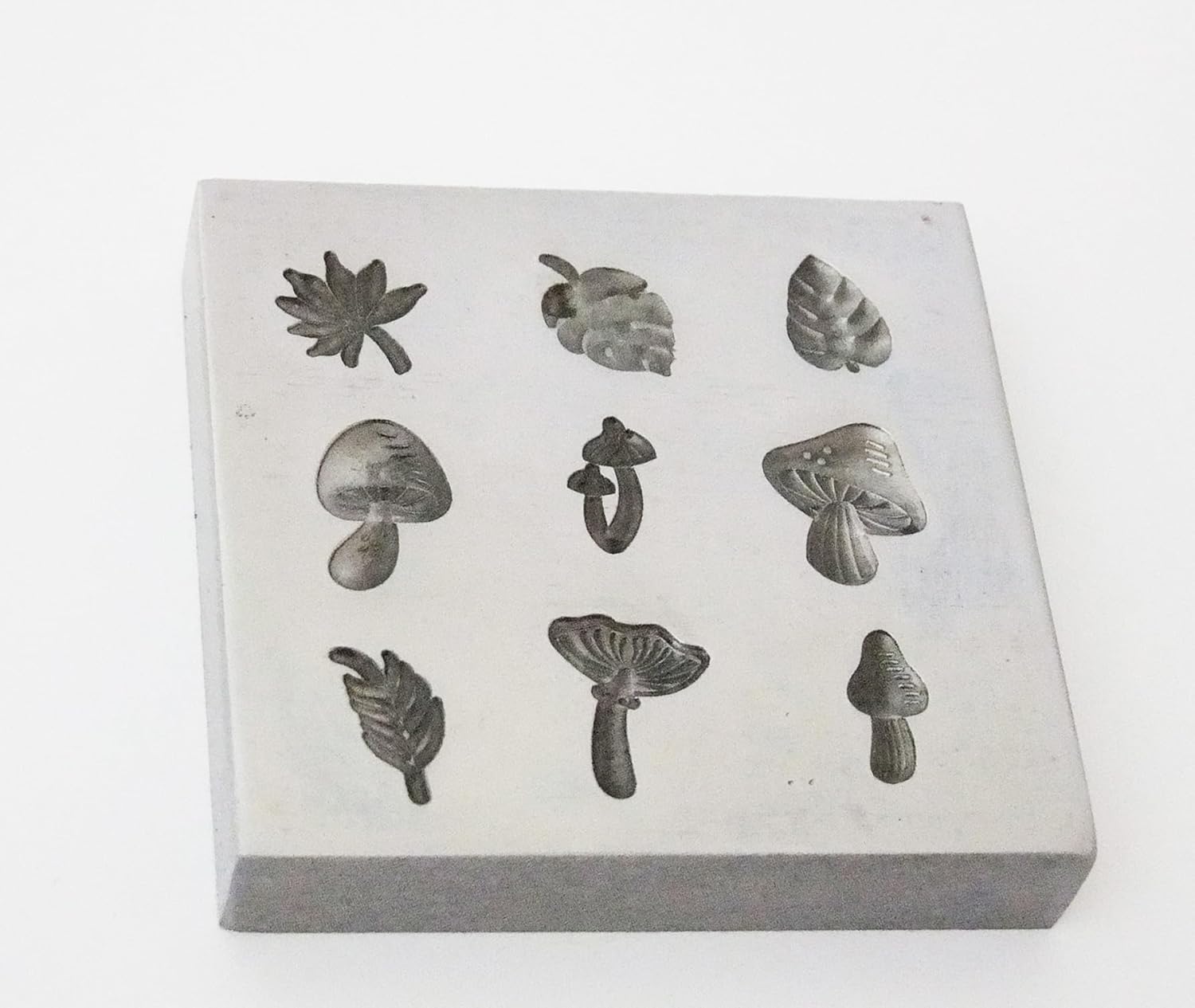 71sBnHDYiyL._AC_SL1500_.jpg Shot Plate 9 Designs Mushrooms Etc. Impression Dies | Silversmith Supplies | Silversmith Tools | Metal Stamps for Jewelry | Metal Stamps |