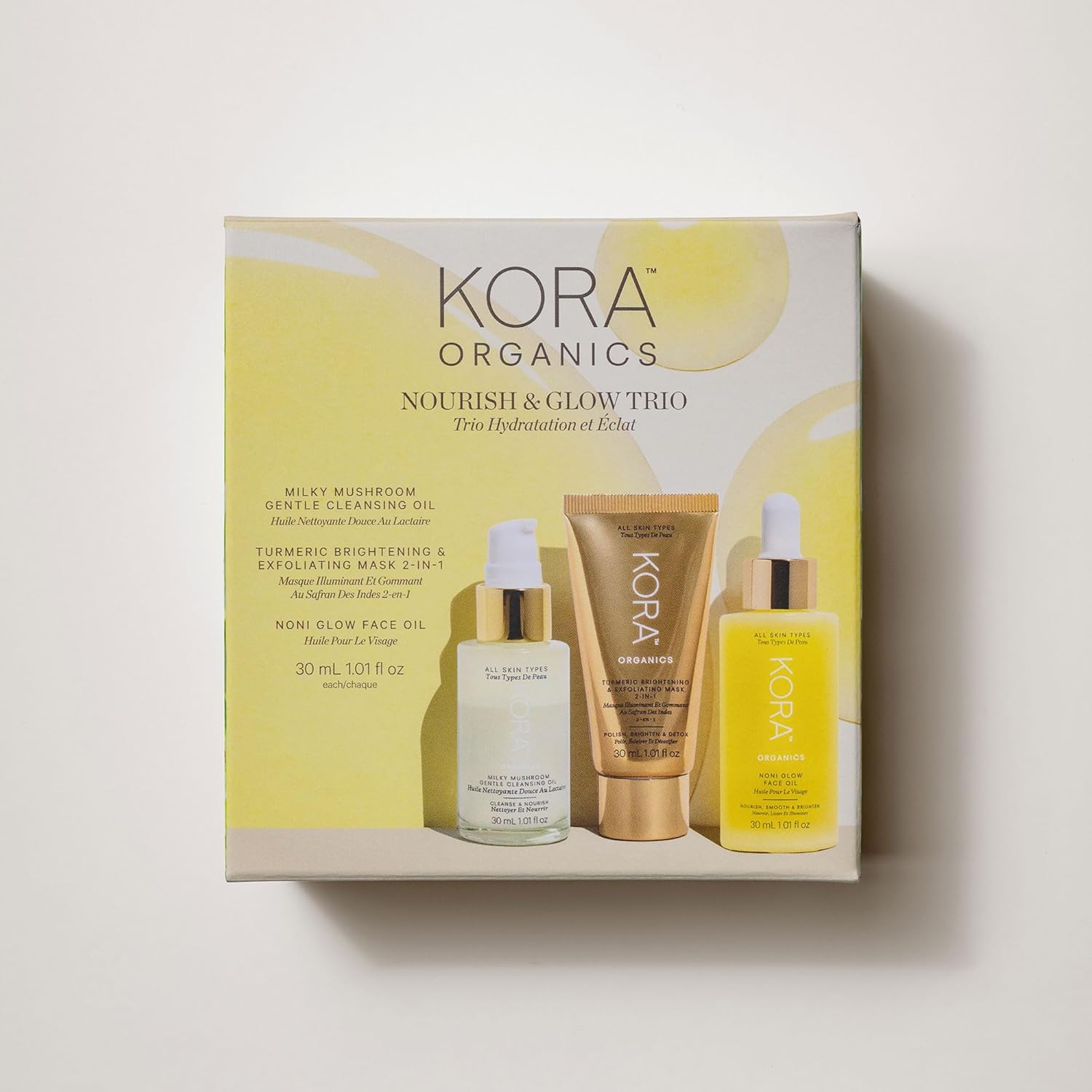 71sjQXLmypL._SL1500_.jpg KORA Organics Nourish & Glow Trio, Gift Set with Noni Glow Plumping Face Oil, Turmeric Exfoliating Mask and Milky Mushroom Cleansing Oil (3 Items) - Image 8