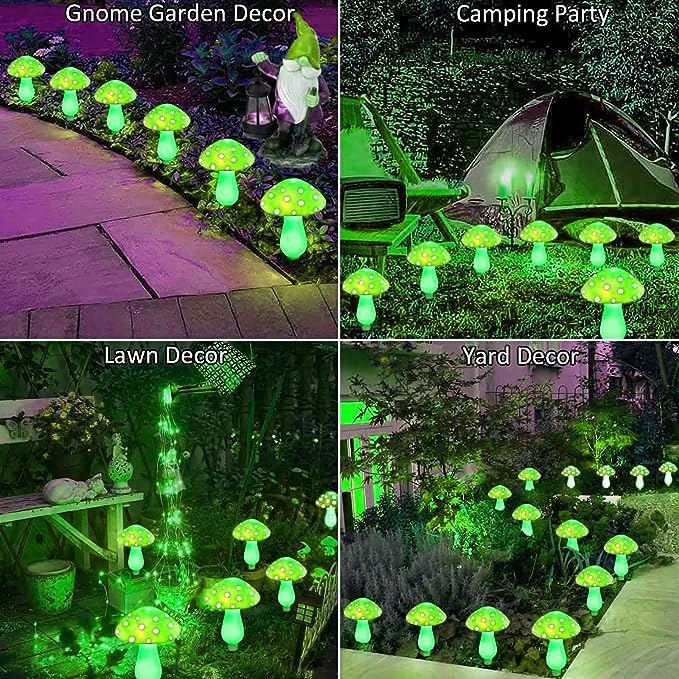 71uoJJucumL._AC_.jpg Solar Mushroom Lights, 12Pack 10M Mushroom Solar Lights Outdoor Garden Waterproof, 8 Lighting Modes Solar Mushroom Lights (Green) - Image 9