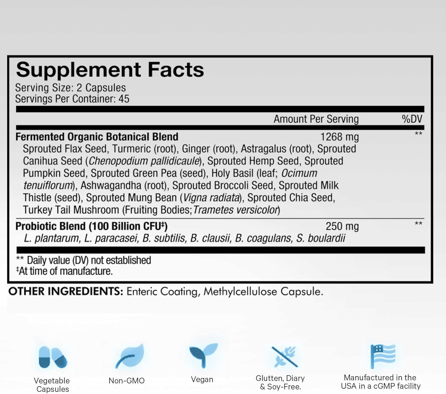 71vUWnEfQiL._AC_SL1500_.jpg Codeage SBO Probiotics, 100 Billion CFUs Per Serving, Multi Strain Soil Based Organisms Blend and Organic Fermented Botanical Blend, Shelf-Stable - 2 Pack - Image 2