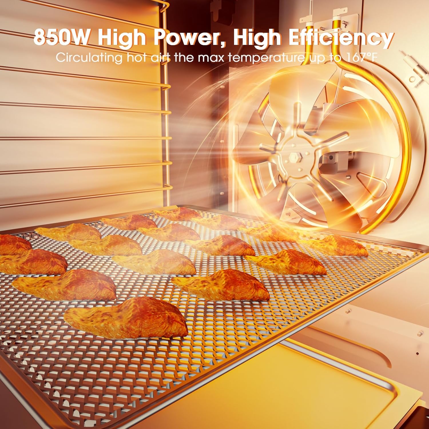 81lMzbeirL._AC_SL1500_.jpg Food Dehydrator Machine, Stainless Steel Digital Food Dryer for Home,10 Presets, 48H Timer and Temperature Control, 850W Dehydrators for Food and Jerky, Dog Treats,Meats & Veggies - Image 5