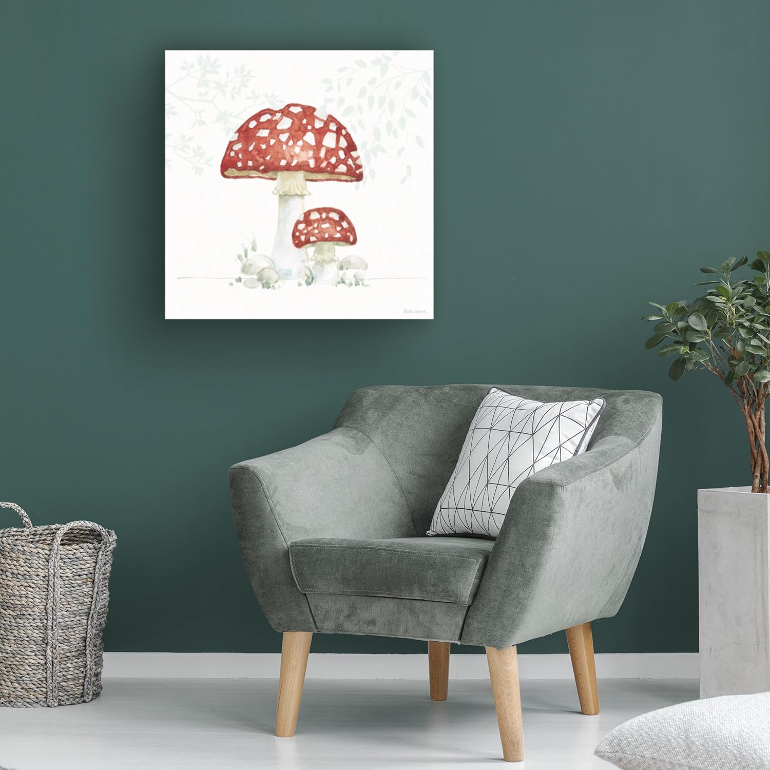 812YfIf-x4L._AC_SL1500_.jpg Trademark Fine Art Canvas Wall Art - Beth Grove 'Woodland Love Red Mushroom' Wall Art for Living Room, Bedroom, or Office Décor - Image 3