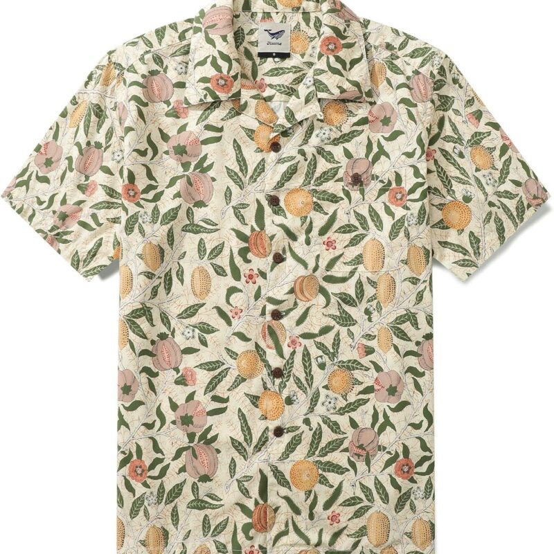 Fruit Hawaiian Shirt for Men William Morris Designer Shirt Tencel™