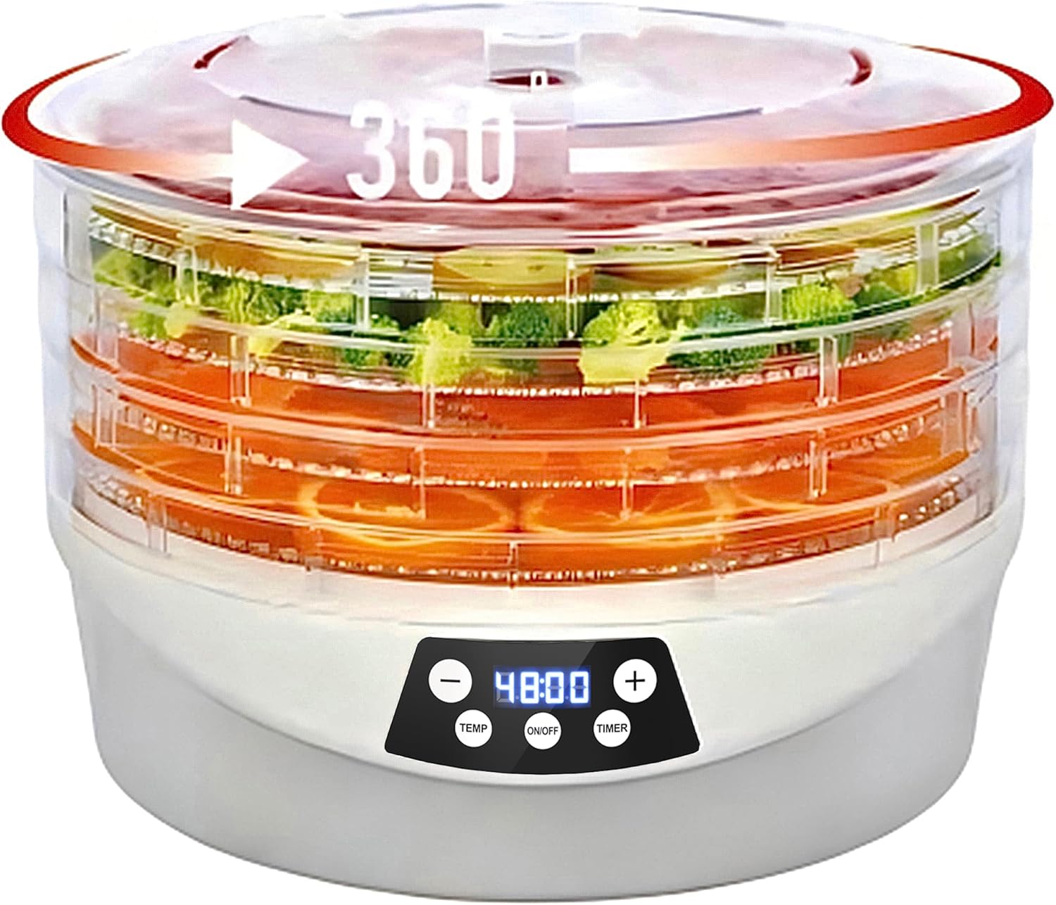 81AbipoO6HL._AC_SL1500_.jpg Food Dehydrator for Jerky, 500W 5 BPA-Free 360ยฐ Rotating Trays Dehydrator Machine for Yogurt, Meat, Mushroom, Fruits, Veggies, Dog Treats, Recipes Cookbook included, Yogurt Maker Machine - Image 8