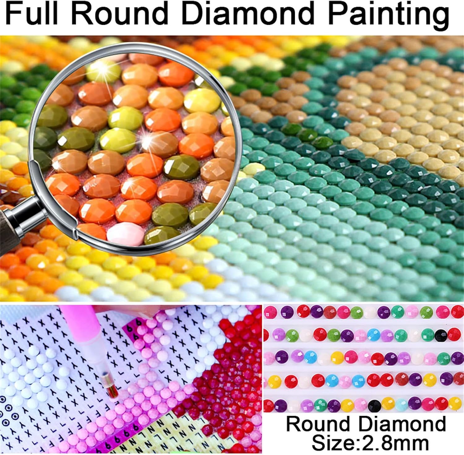 81BQ5B1TwfL._AC_SL1500_.jpg 5D Diamond Painting Kits Forests Waterfalls Diamond Art Paint by Number for Adults 28x40in Large Full Round Drill Dots Gem Arts & Crafts Painting Supplies for Home Wall Decor 70x100cm W-7546 - Image 2