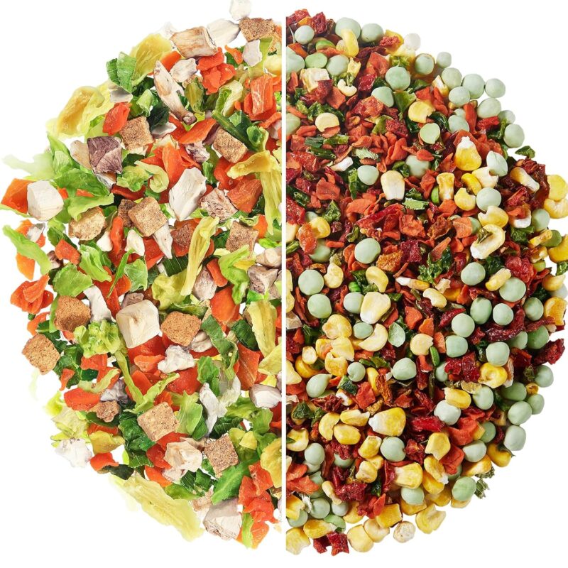 Yimi Dried Beef Flavor Ramen Toppings 9 oz and Dehydrated Freeze Dry Vegetables Blend No.3 17.6 oz