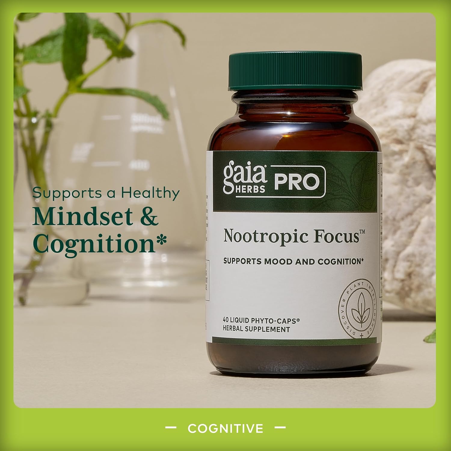 81E3l4ONnTL._AC_SL1500_.jpg Gaia Herbs PRO Nootropic Focus - Brain Health Support Supplement* - Nootropic Supplement with Saffron Ginkgo Leaf Extract & Lemon Balm - Vegan Gluten-Free - 40 Liquid Phyto-Caps (20 Servings) - Image 3
